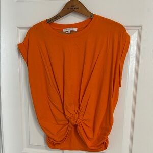 Frame Denim Orange Short Sleeve Top